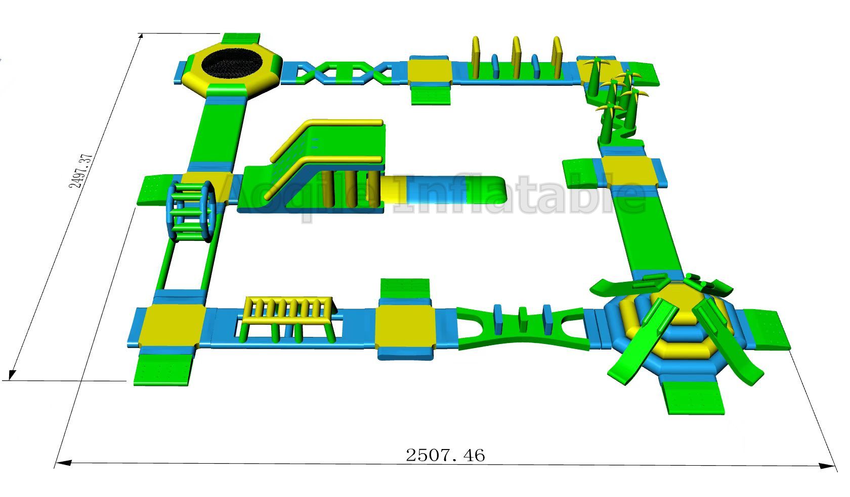 Aoqile inflables equipo de juego acuático parque de atracciones marino parque acuático inflable en el agua