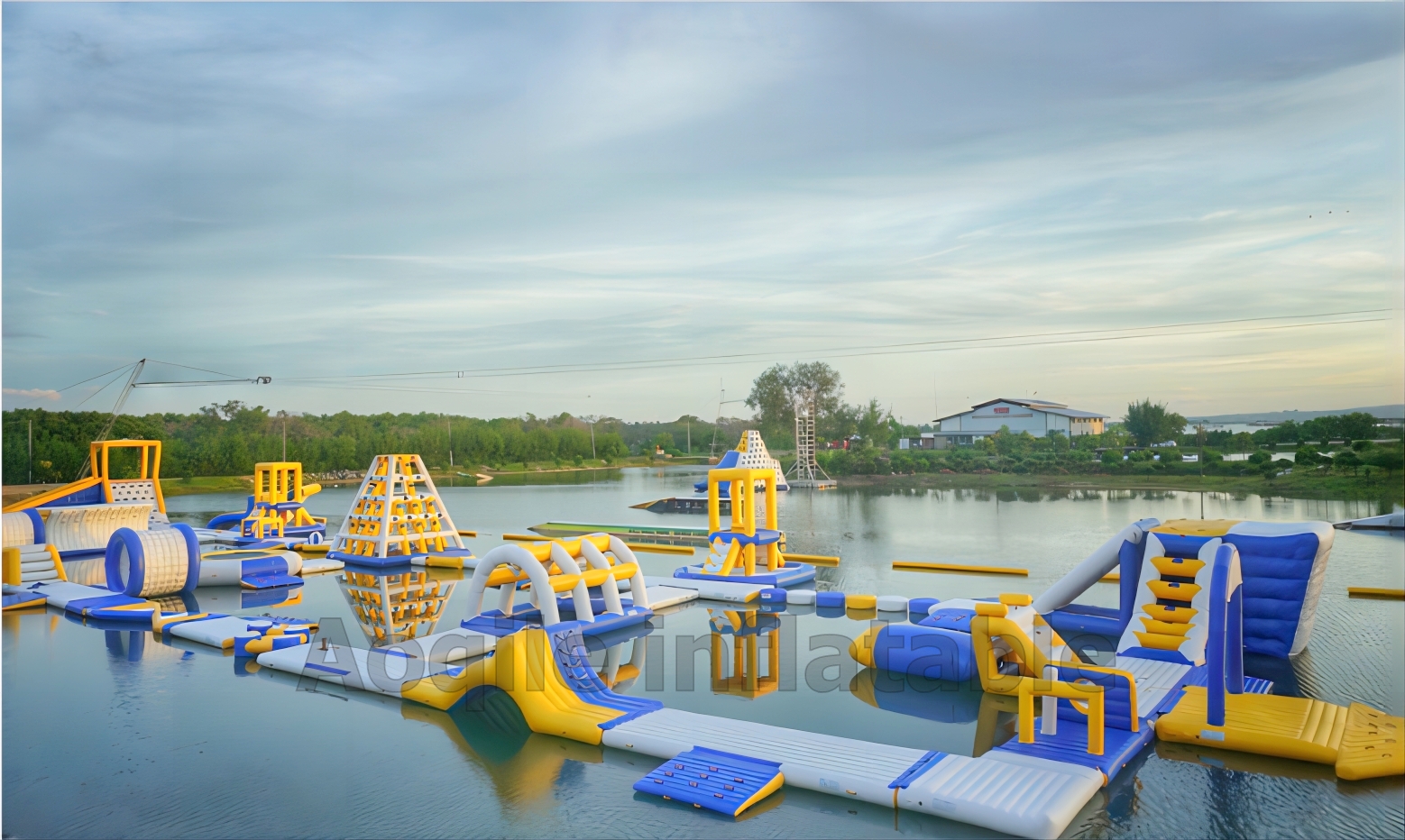 Parque temático de agua flotante inflable de Pvc para niños y adultos, parque de atracciones inflable de alta calidad