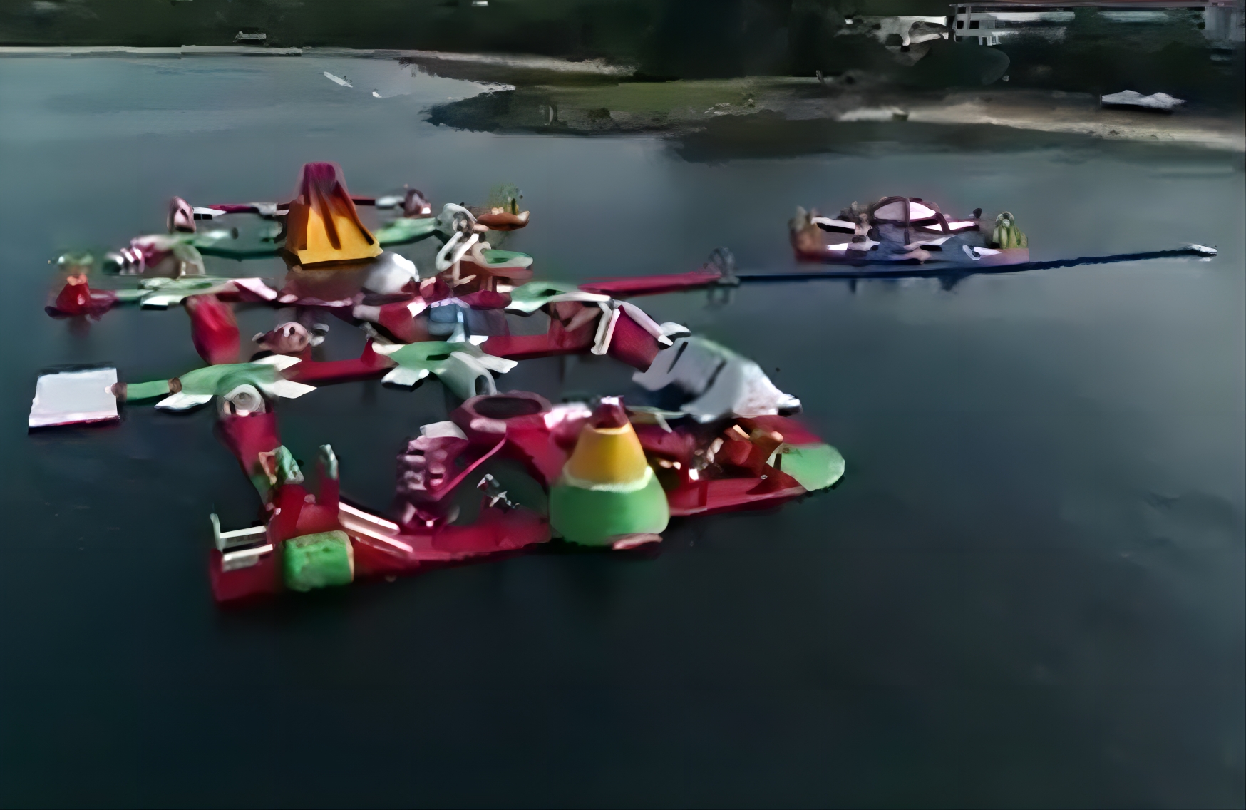 Parque temático de agua flotante inflable de Pvc para niños y adultos, parque de atracciones inflable de alta calidad