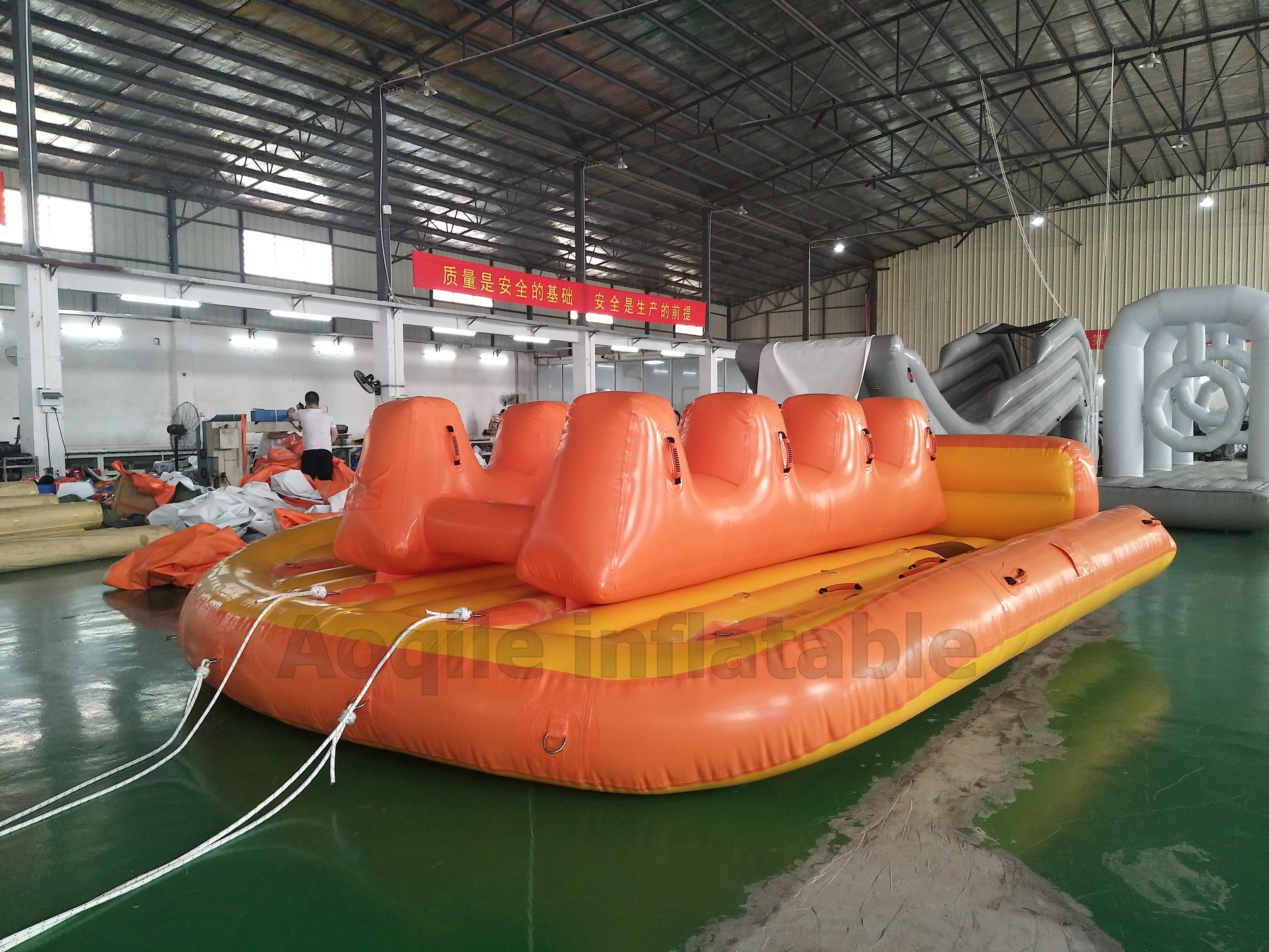 Inflable 5 personas Donut paseo en barco barco de agua remolcable mosca tubo para juegos de deportes acuáticos