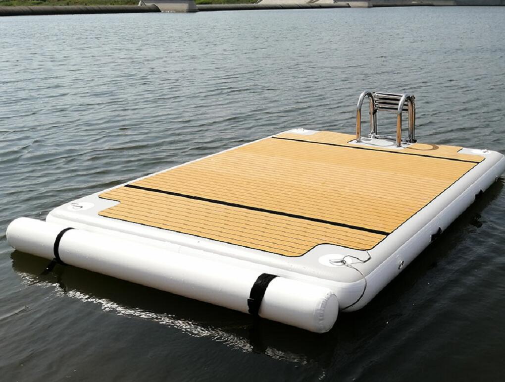 Plataforma flotante inflable para agua, muelle aéreo, isla flotante para deportes acuáticos de ocio