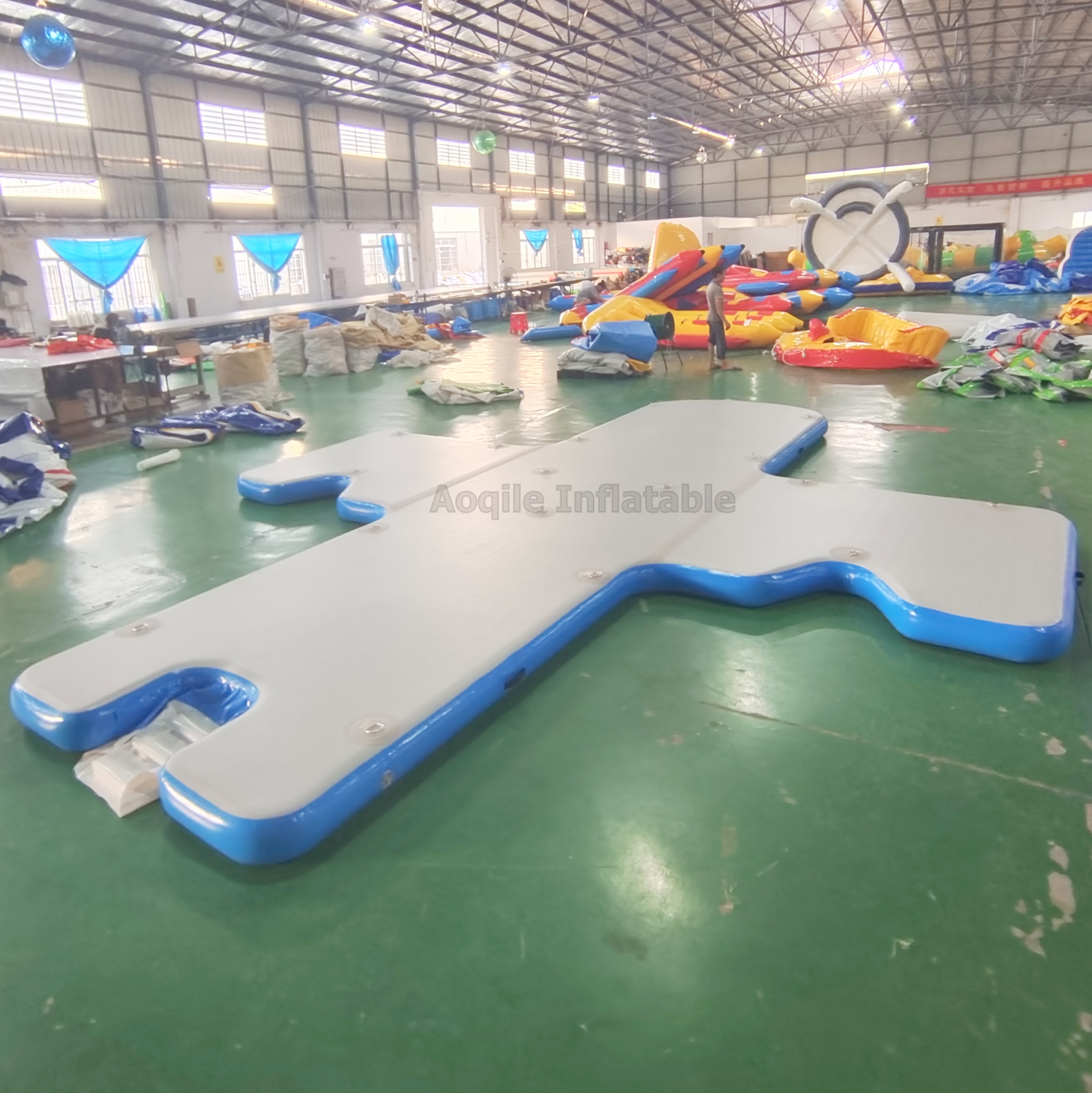 Plataforma de dique flotante balsa inflable pontón de agua al aire libre segura de alta calidad