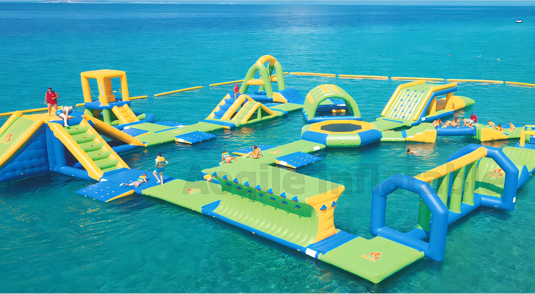 Parque temático de agua flotante inflable de Pvc para niños y adultos, parque de atracciones inflable de alta calidad