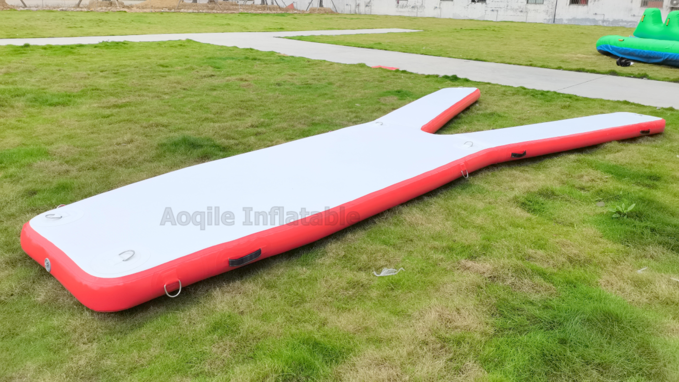 Isla flotante inflable del resto del agua del equipo de la plataforma del muelle del yate en forma de Y inflable