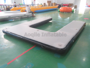 Plataforma flotante de agua en forma de U inflable, tablero de pesca para yate inflable al aire libre, venta al por mayor