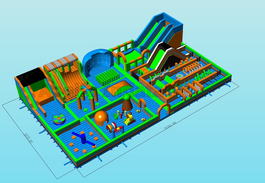 Parques inflables de parque temático trampolín inflable de alta calidad