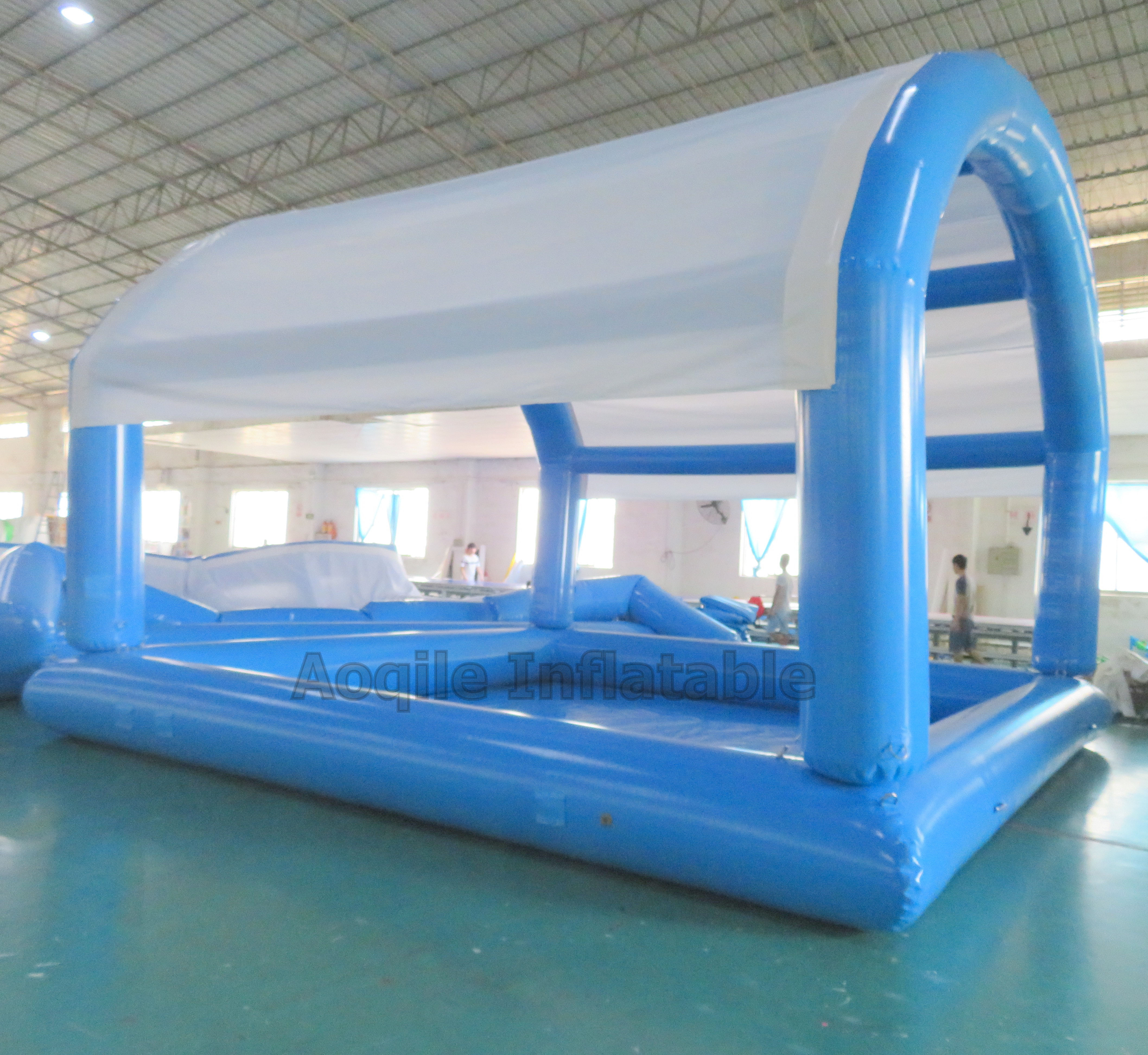 A la venta, piscina inflable de verano al aire libre, abovedada con tienda de campaña, sombra, entretenimiento acuático