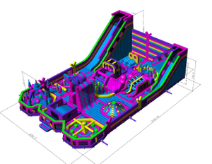 Parque de atracciones inflable para niños, parque infantil enorme personalizado de fábrica, parque temático al aire libre
