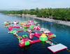 Agua flotante inflable comercial del parque inflable de la isla flotante del agua con el castillo de la diapositiva