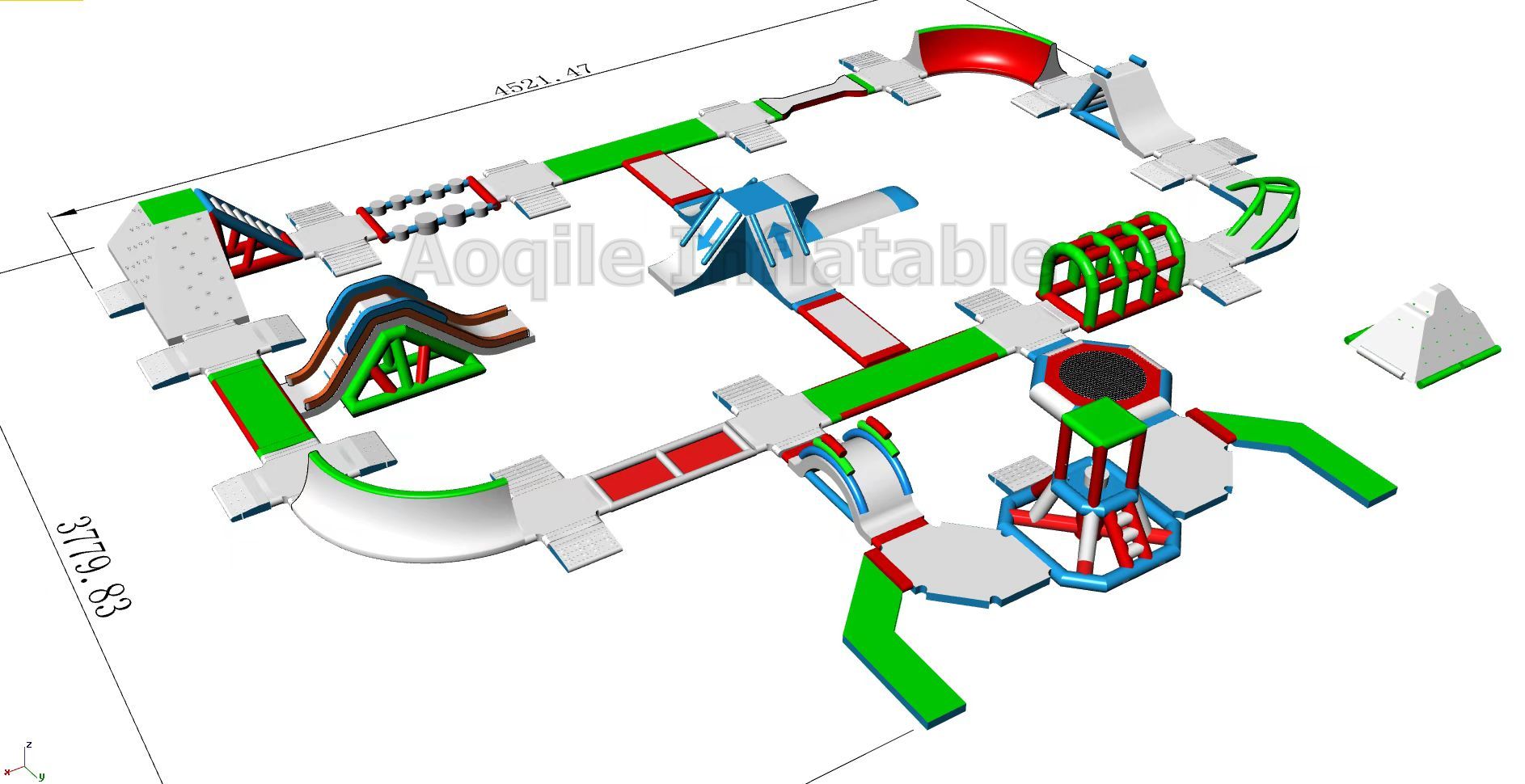 Parque de estimulación de obstáculos flotantes de agua de equipo de diversión inflable grande de agua de verano