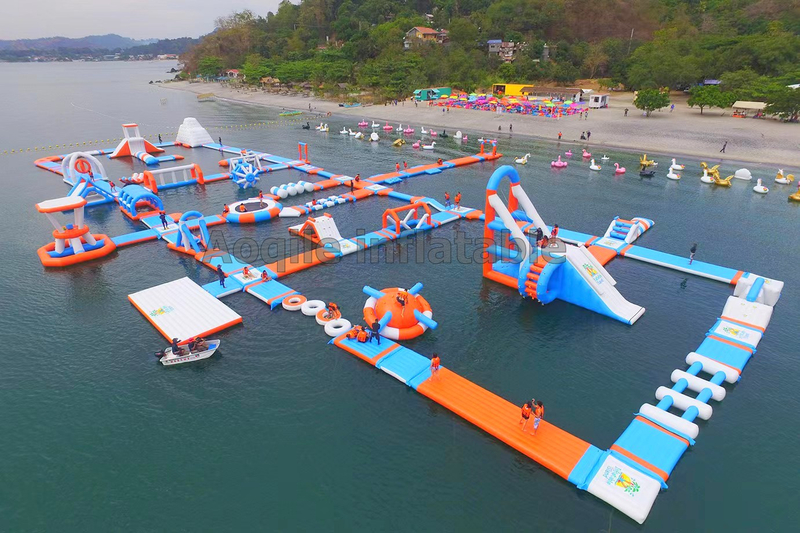 Parque flotante inflable de la aguamarina del juego del parque de la diversión del agua de la aguamarina del deporte acuático de los adultos para el lago