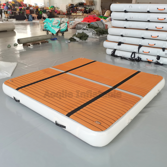 Buena calidad Plataforma flotante inflable muelle pesca plataforma de agua de ocio