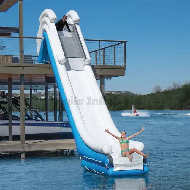 Tobogán inflable personalizado de fábrica de 5M de altura para muelle de barco tobogán inflable para yate a la venta