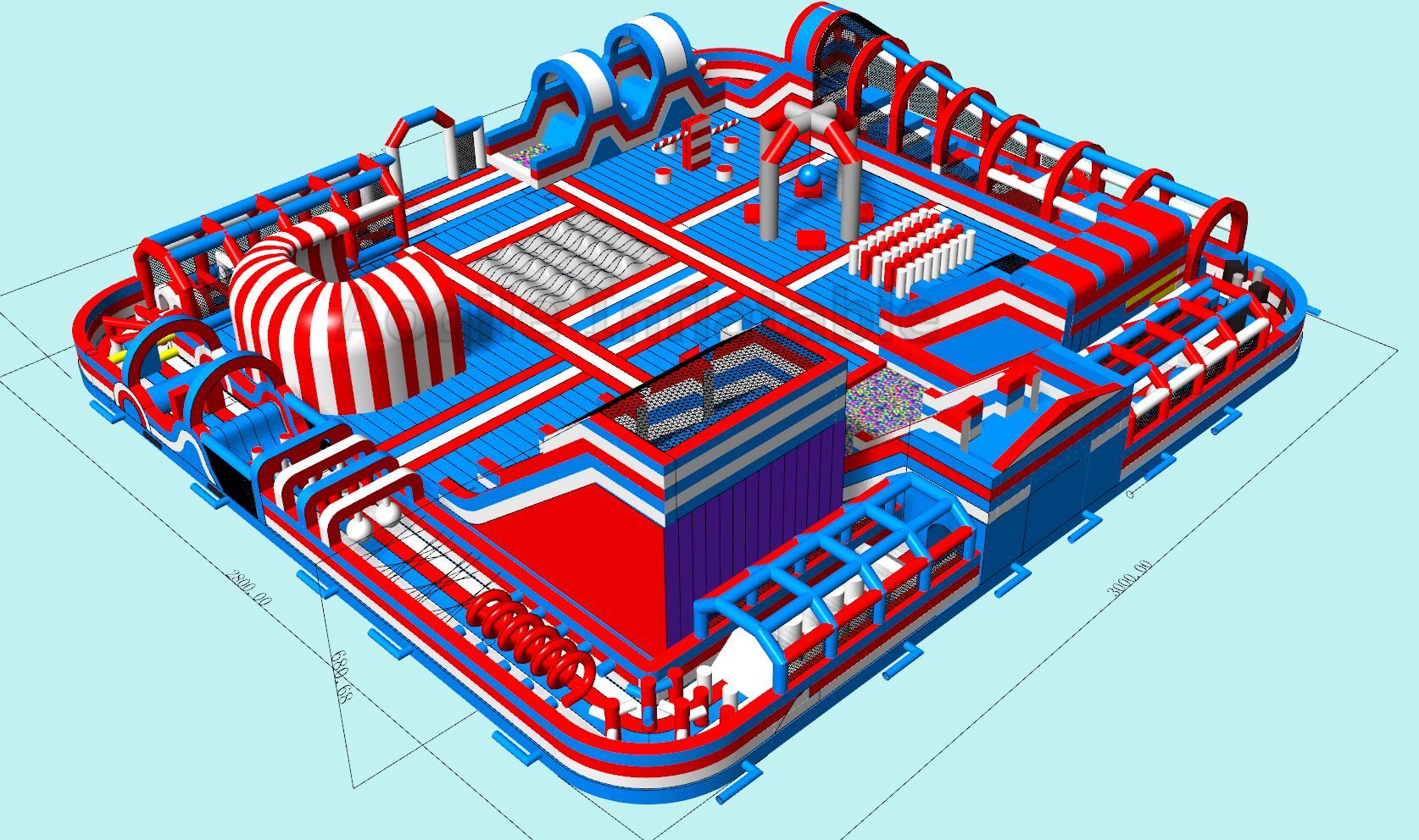 Parque Temático de trampolín inflable grande para niños, equipo de parque de atracciones para niños, a la venta