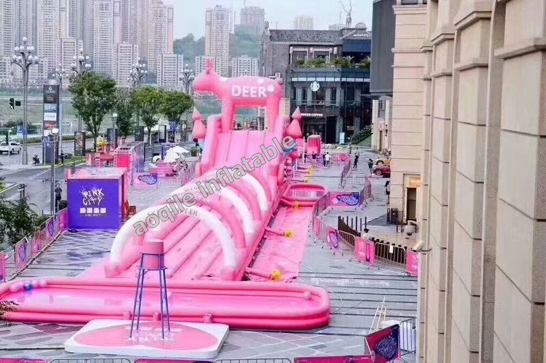 Parque inflable grande comercial del tobogán acuático, parque inflable del agua de la diversión del estilo popular en tierra