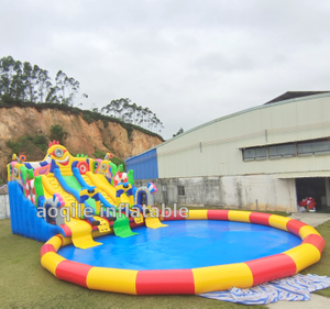 Tobogán acuático inflable de PVC con marco de Metal duradero móvil para exteriores, piscina para parque acuático inflable