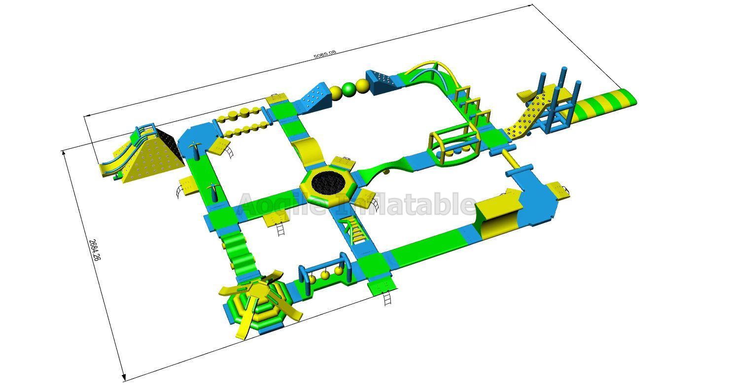 Aoqile inflables equipo de juego acuático parque de atracciones marino parque acuático inflable en el agua