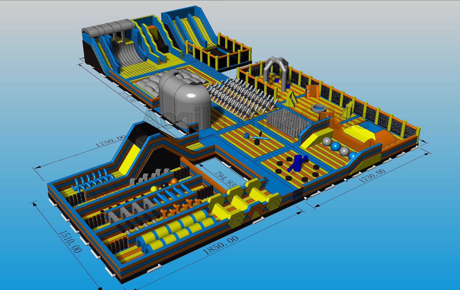 Castillo hinchable comercial para adultos, parque de atracciones inflable interior, parque temático inflable para adultos y niños