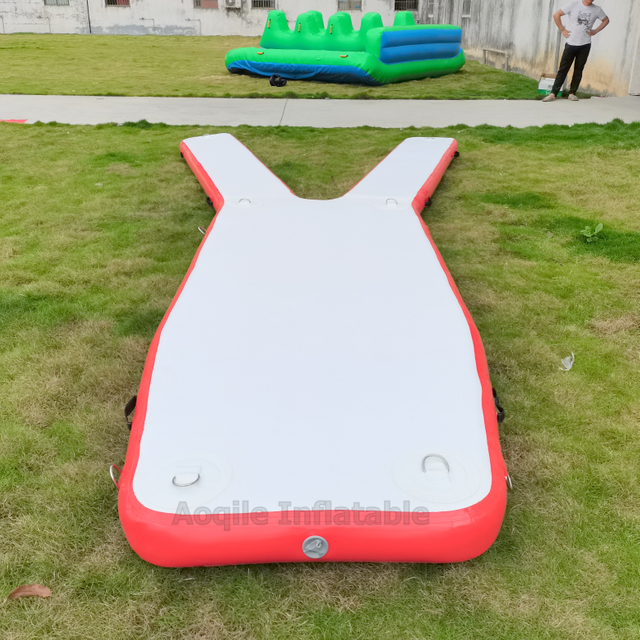 Plataforma flotante inflable para yate, plataforma de isla de ocio, plataforma inflable para muelle flotante en forma de Y