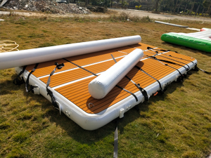 Plataforma flotante inflable para agua, muelle aéreo, isla flotante para deportes acuáticos de ocio