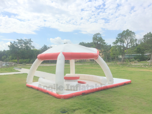 Isla flotante al aire libre hermética, muelle inflable, tienda de agua, plataforma de muelle flotante, salón