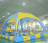 Tienda de piscina inflable con cúpula, tienda de ocio, equipo de tienda de entretenimiento para juegos acuáticos