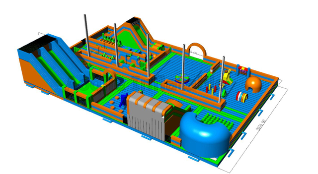 Castillo hinchable comercial para adultos, parque de atracciones inflable interior, parque temático inflable para adultos y niños