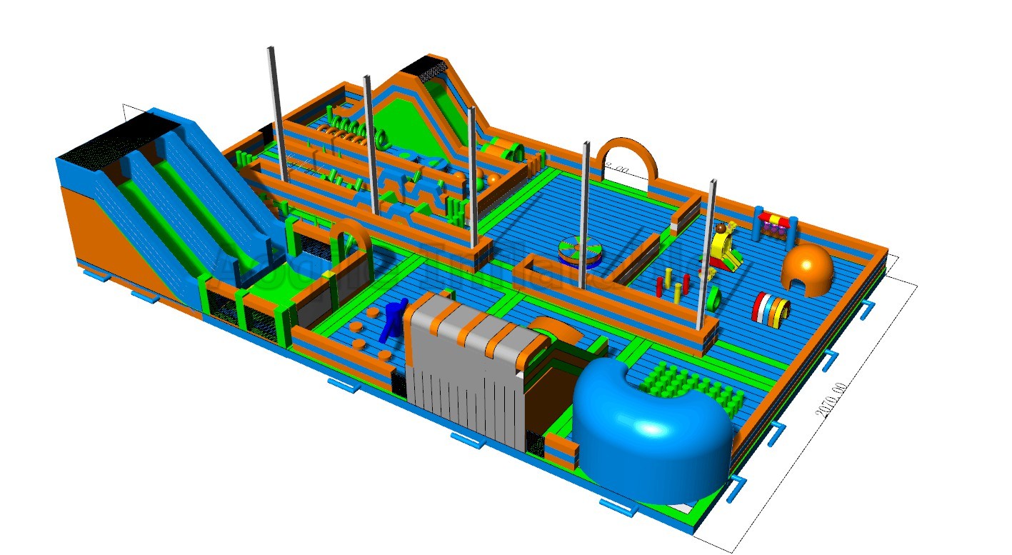 Castillo hinchable comercial para adultos, parque de atracciones inflable interior, parque temático inflable para adultos y niños