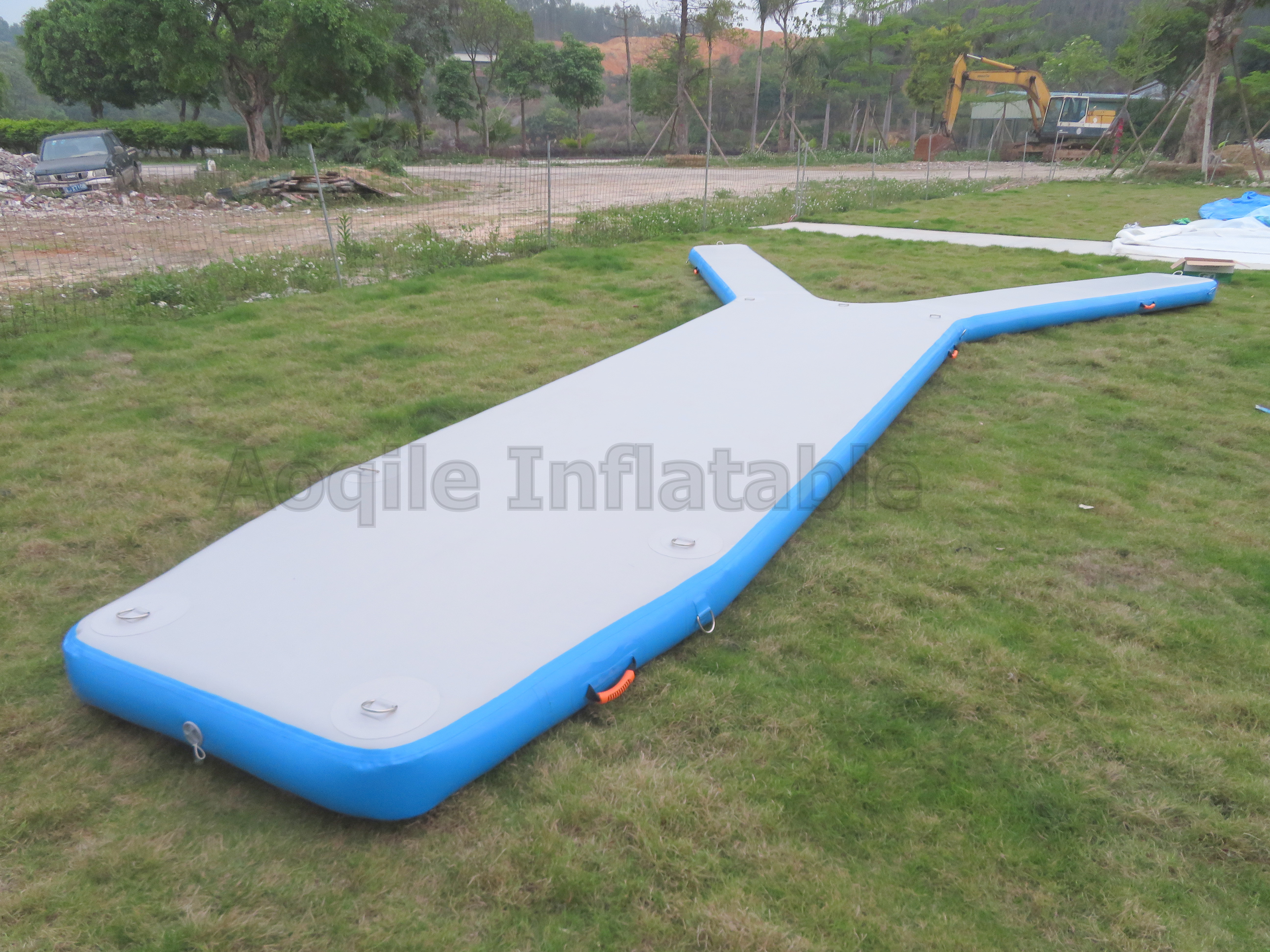 Plataforma flotante inflable para yate, plataforma de isla de ocio, plataforma inflable para muelle flotante en forma de Y