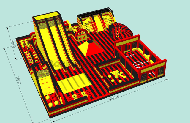 Parque de atracciones inflable gigante para niños y adultos, carrera de obstáculos inflable interior comercial, parque temático aéreo