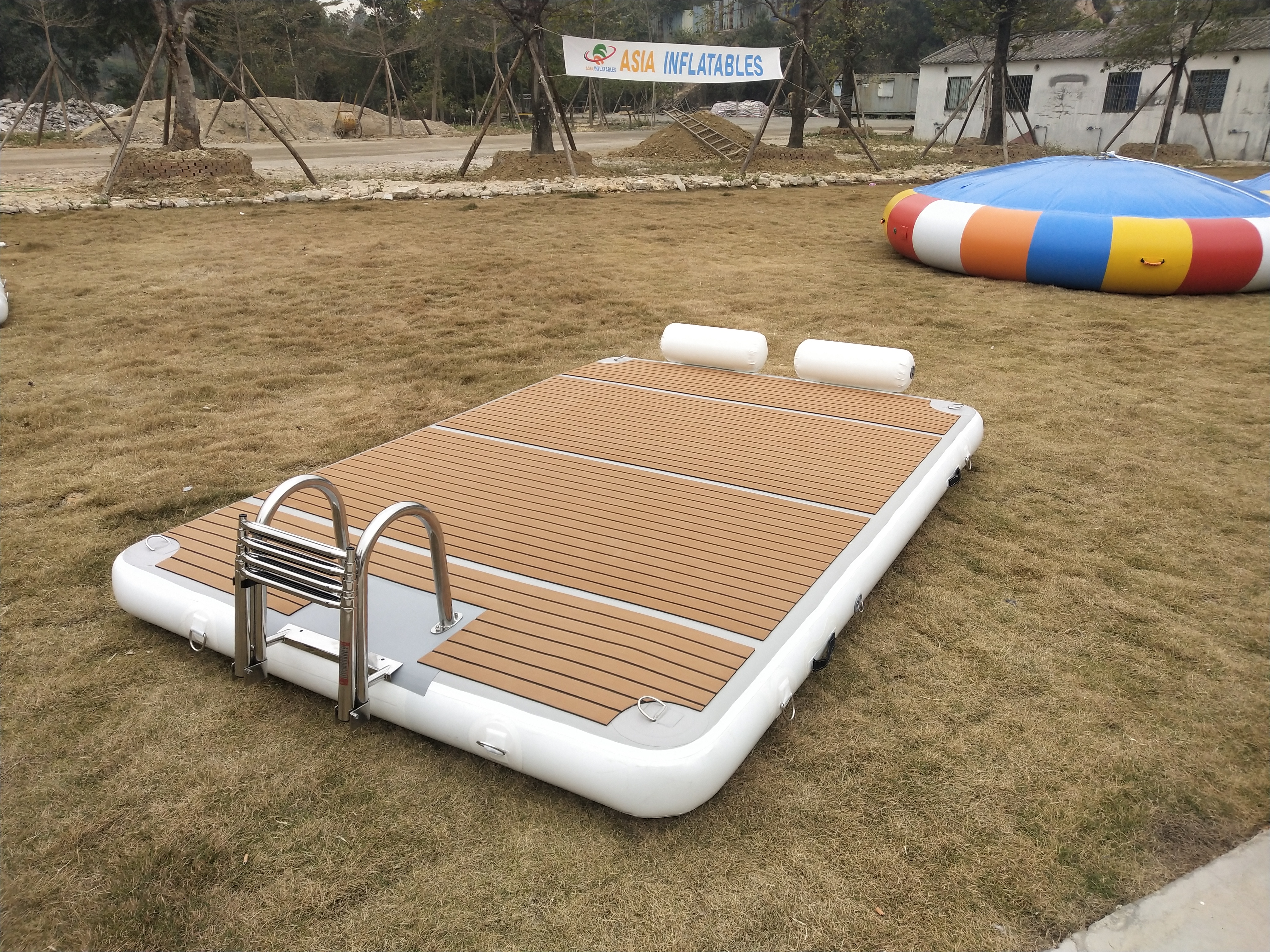 Plataforma flotante inflable para agua, muelle aéreo, isla flotante para deportes acuáticos de ocio