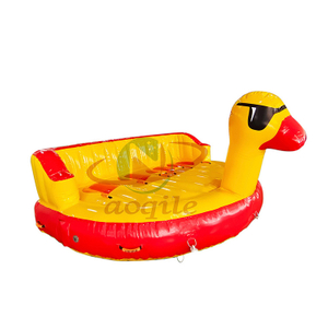 Lindo pato amarillo forma inflable piscina agua fiesta niños juguete pontón portátil esquí acuático remolcable