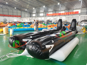 Parque Acuático de mar directo de fábrica, 10 asientos, bote inflable, juego de agua, bote banana con reparación, lona de PVC de 0,9mm, deportes acuáticos