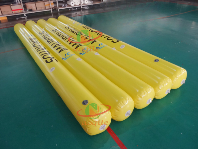 Boya publicitaria cilíndrica larga para natación hermética de Pvc, boya flotante de competición en aguas abiertas