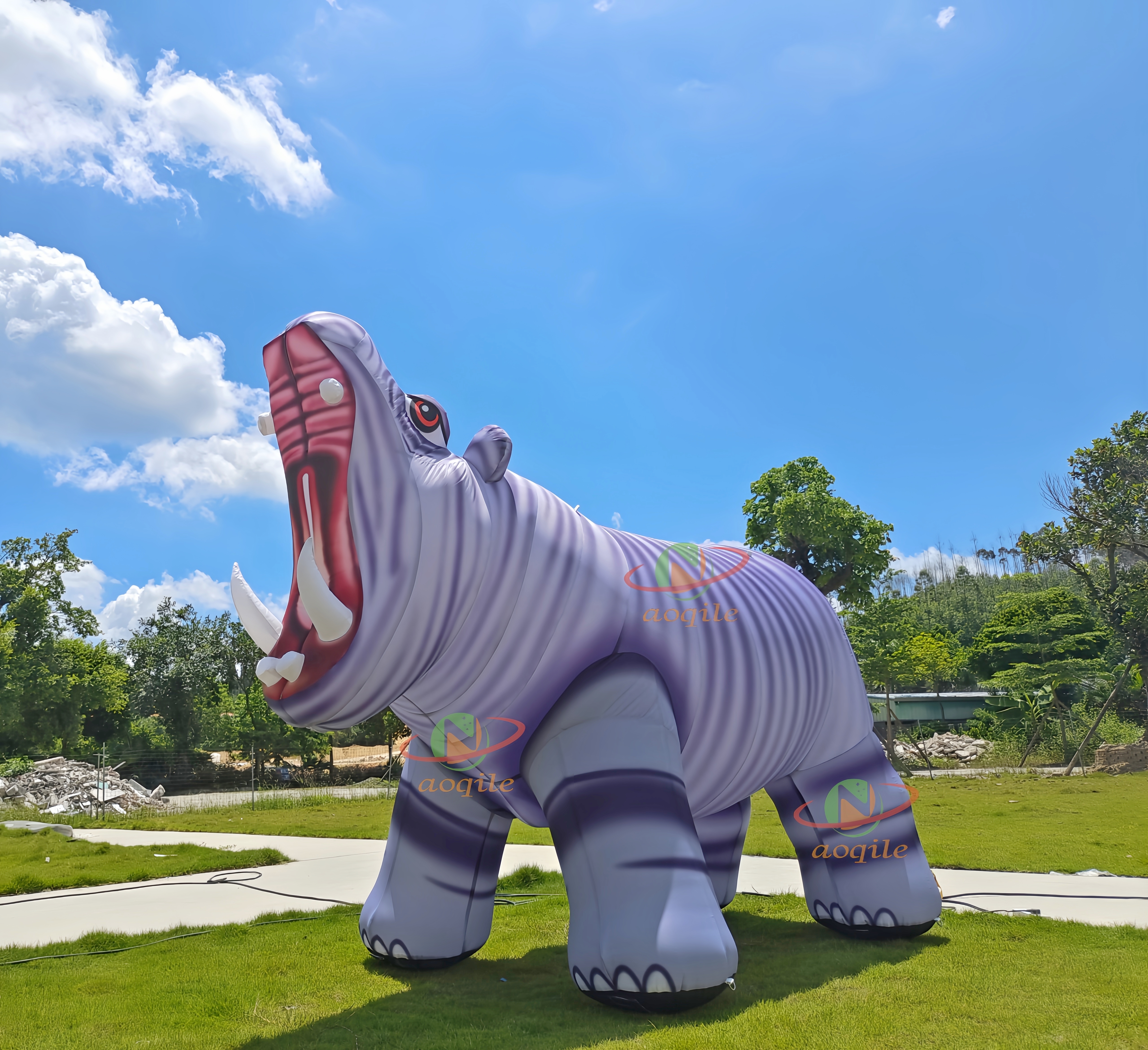 Hipopótamo inflable del evento del festival gigante personalizado de la historieta inflable del animal del día de fiesta para la venta