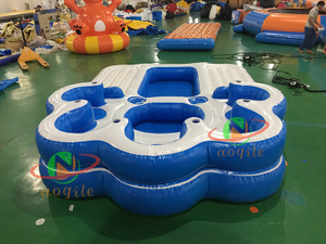 Equipo inflable de agua de verano, respaldo, plataforma de isla flotante de ocio, muelle, salones inflables, sofá, barco