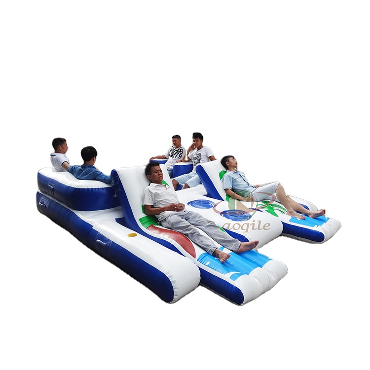 Isla flotante inflable de alta calidad, salón de atracciones acuáticas, barco, sofá inflable de ocio, silla