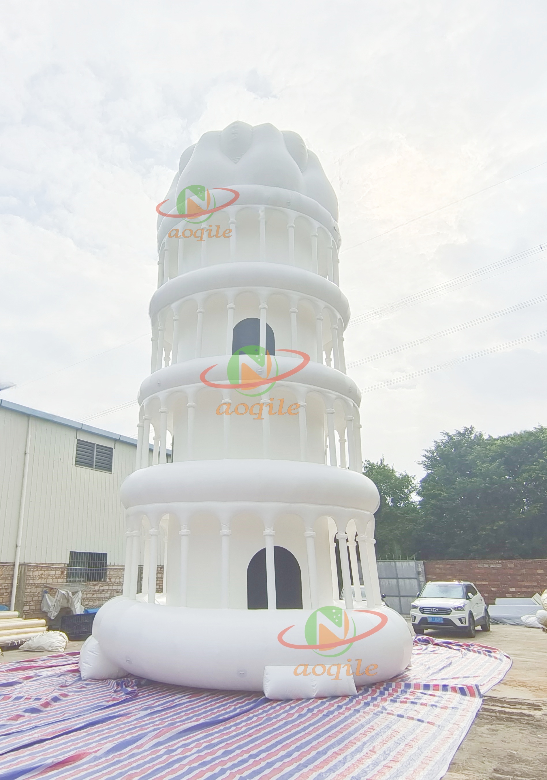 Aoqile Estructura estable de torre alta inflable resistente para ceremonia de apertura de exposiciones al aire libre para eventos