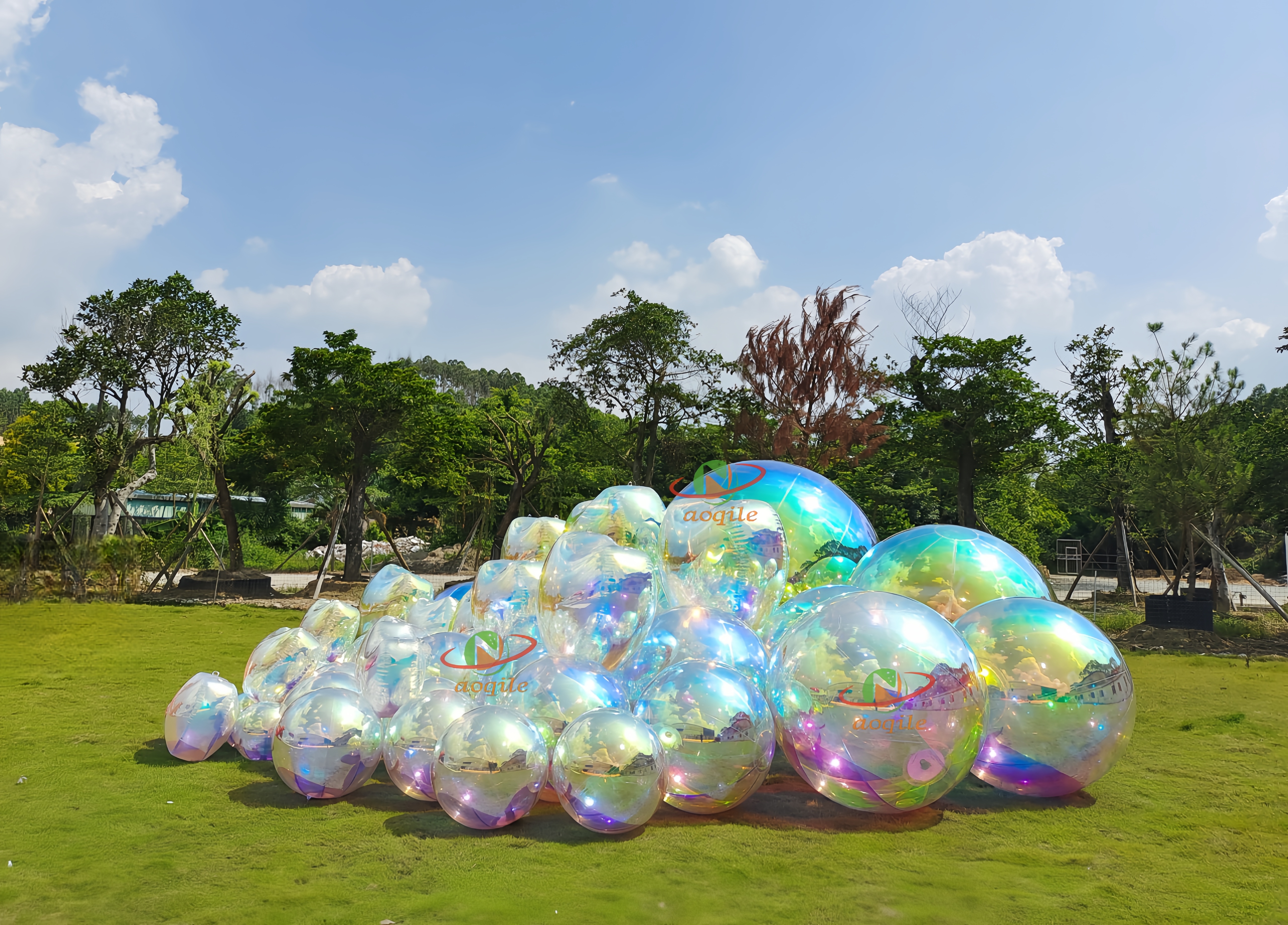 Globo inflable grande personalizado de fábrica de China con espejo de discoteca, bola de espejo inflable para publicidad