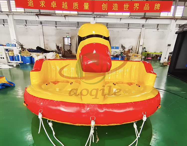 Lindo pato amarillo forma inflable piscina agua fiesta niños juguete pontón portátil esquí acuático remolcable