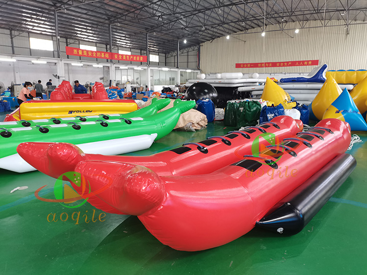 Barco banana inflable divertido para 10 personas, barco banana inflable con pez volador