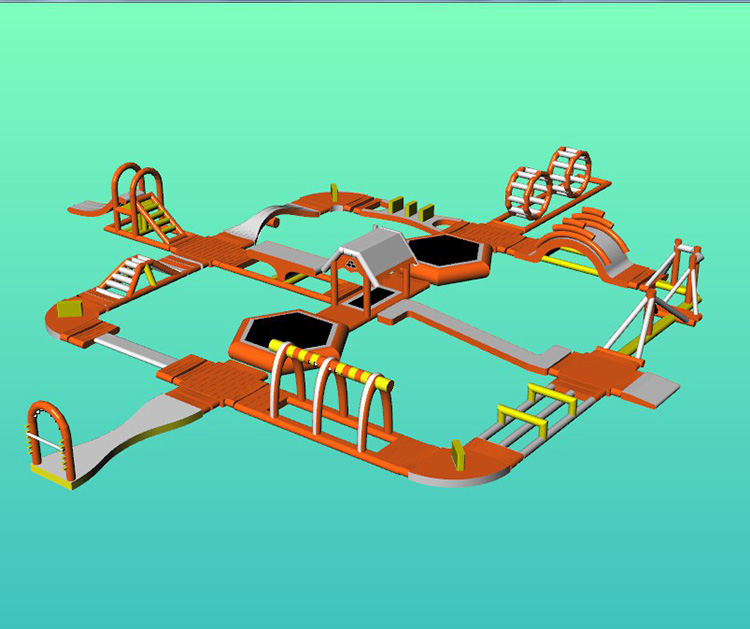 Parque acuático inflable grande de la diversión al aire libre del equipo de la diversión del obstáculo flotante