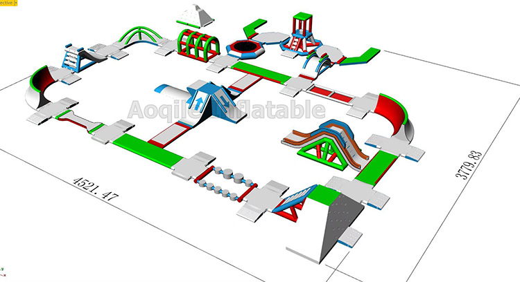 Gran Tema de agua juego al aire libre Inflables parque acuático obstáculo inflable con toboganes equipo deportivo flotante