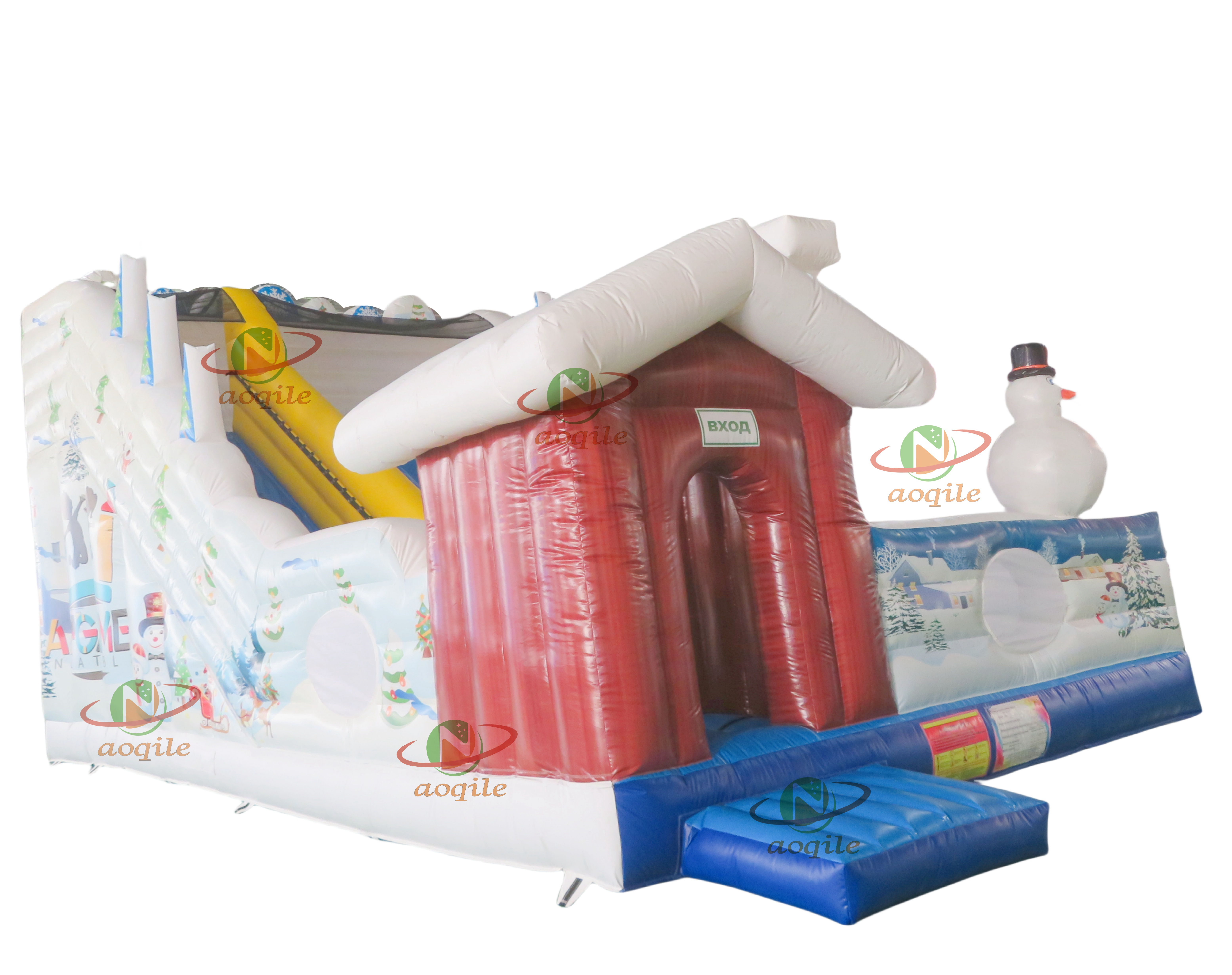 AOQILE2025 Modelo de venta caliente Elemento de invierno Comercial Diapositiva de agua inflable de alta calidad utilizada para eventos