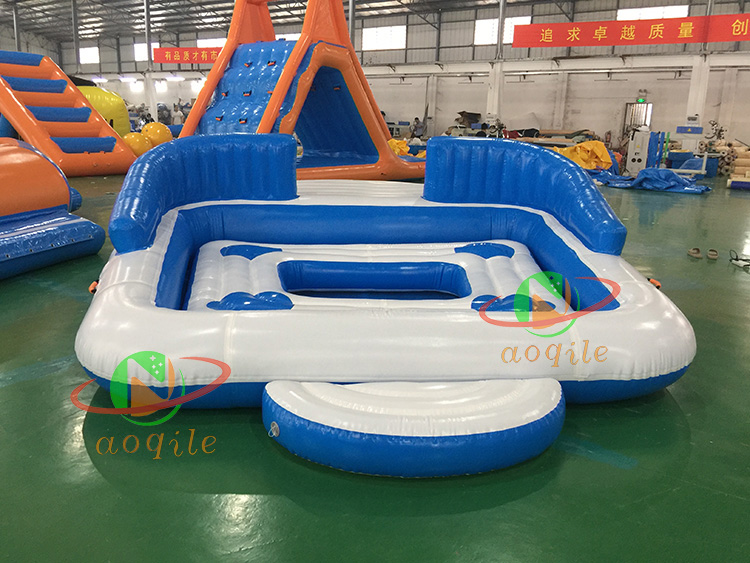 Colchón inflable comercial para playa, piscina, barco, fiesta, isla flotante inflable, barco de salón