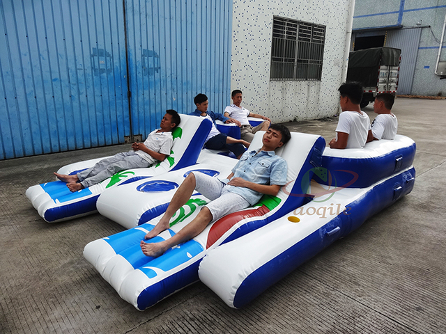 Isla flotante inflable de alta calidad, salón de atracciones acuáticas, barco, sofá inflable de ocio, silla