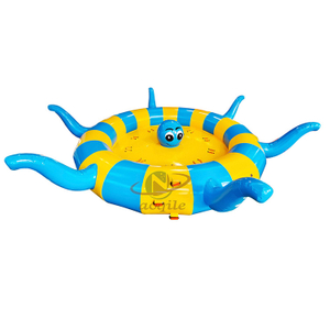 Barco inflable de agua voladora, juguete remolcable giratorio, tubo de agua inflable, barco de discoteca en forma de pulpo, comercial