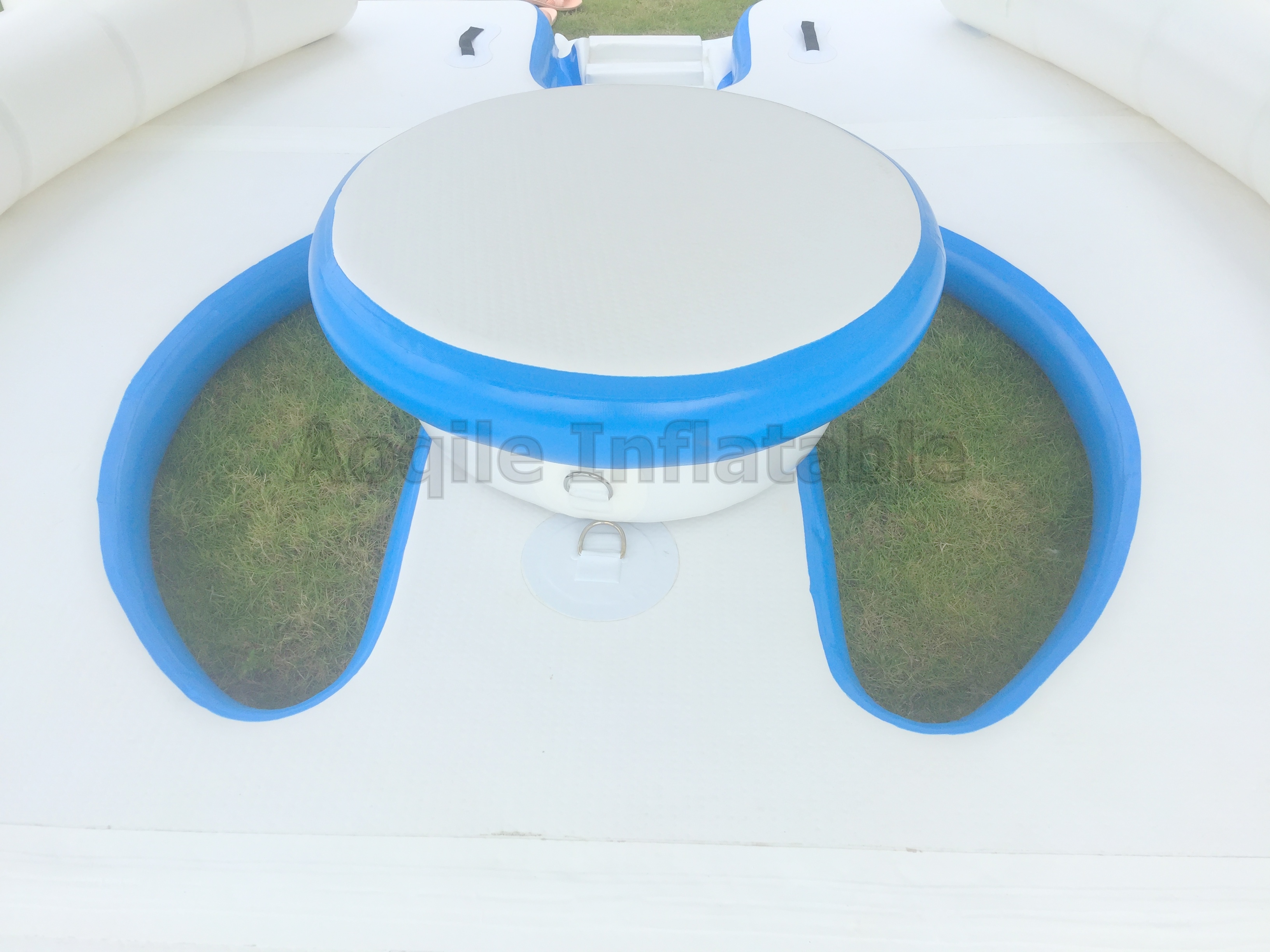 Plataforma flotante inflable mejorada para el sol, isla flotante, plataforma inflable de agua para ocio y entretenimiento con mesa