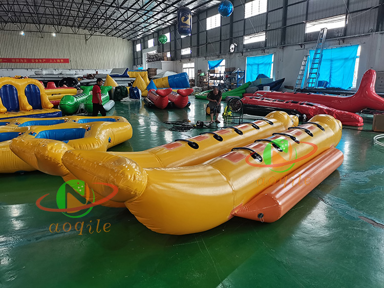 Deportes acuáticos de verano, juego de esquí acuático inflable, barco con forma de pez volador, tubo remolcable, barco inflable tipo Banana