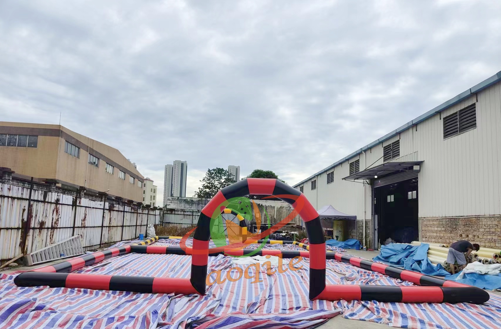Aoqile al aire libre parque acuático deportes acuáticos grandes bordes de actividad de piscina para eventos